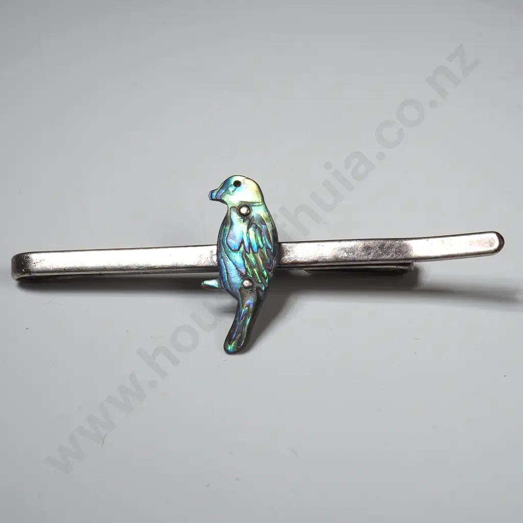 Sterling Silver Paua Shell Bird Tie Pin Image 1++