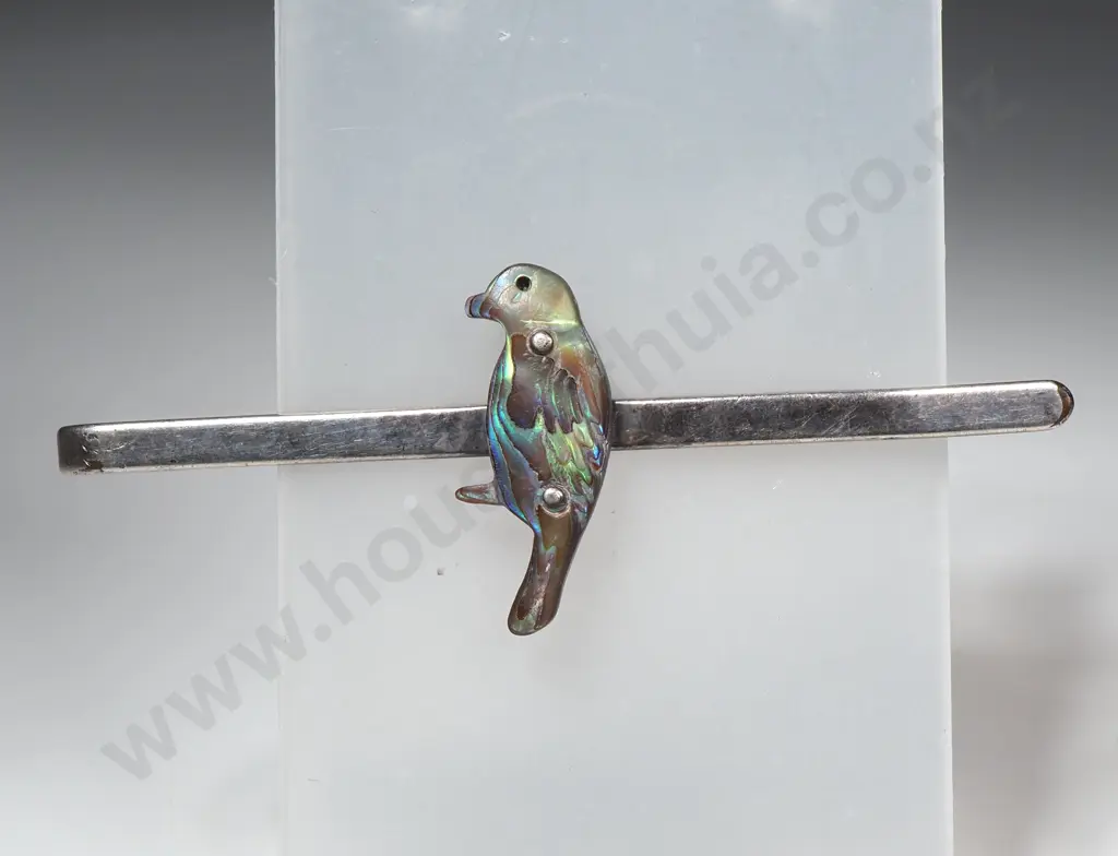 Sterling Silver Paua Shell Bird Tie Pin Image 1++