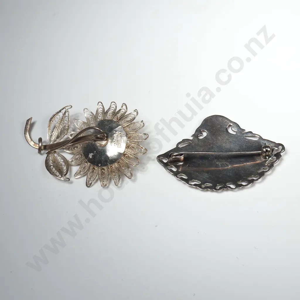 Two Sterling Silver Brooches Image 1++