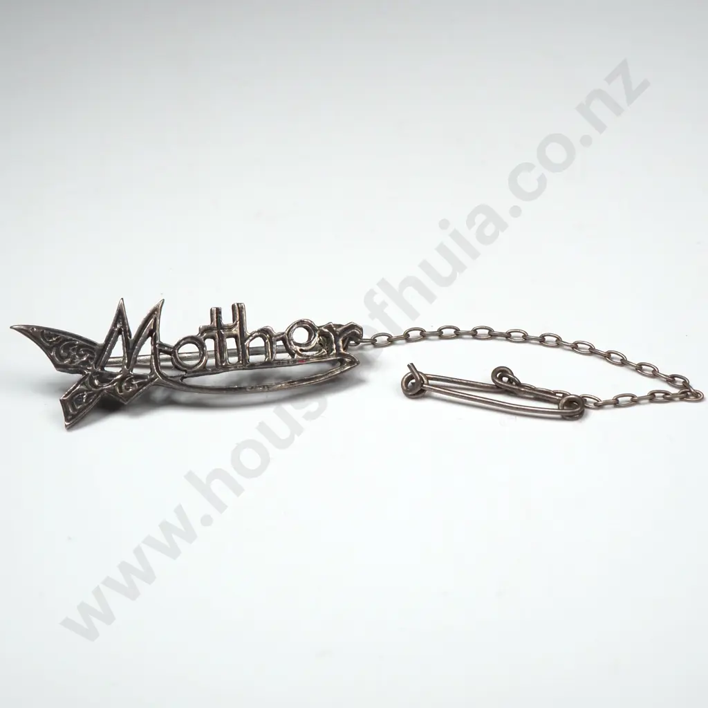 Vintage Sterling Silver 'Mother' Brooch Image 1++