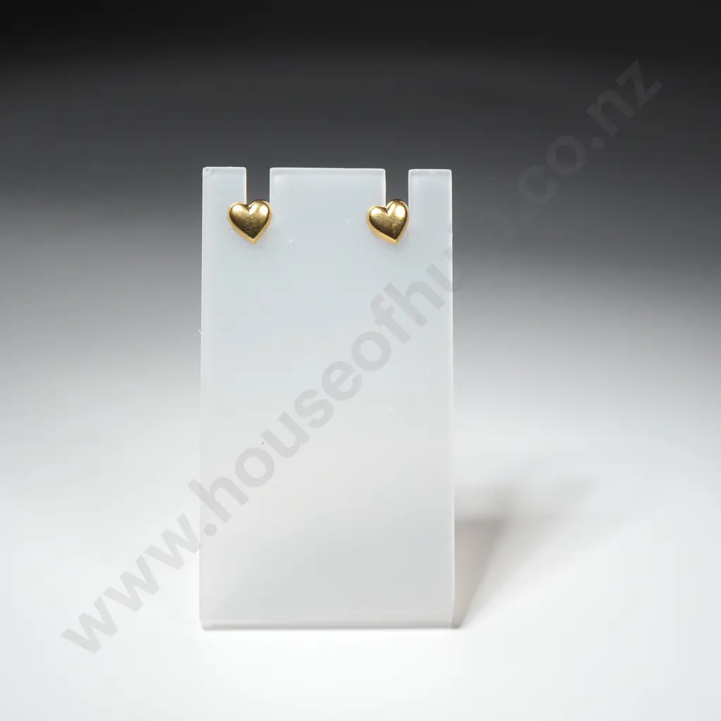 9ct Gold Heart Earrings Image 1++