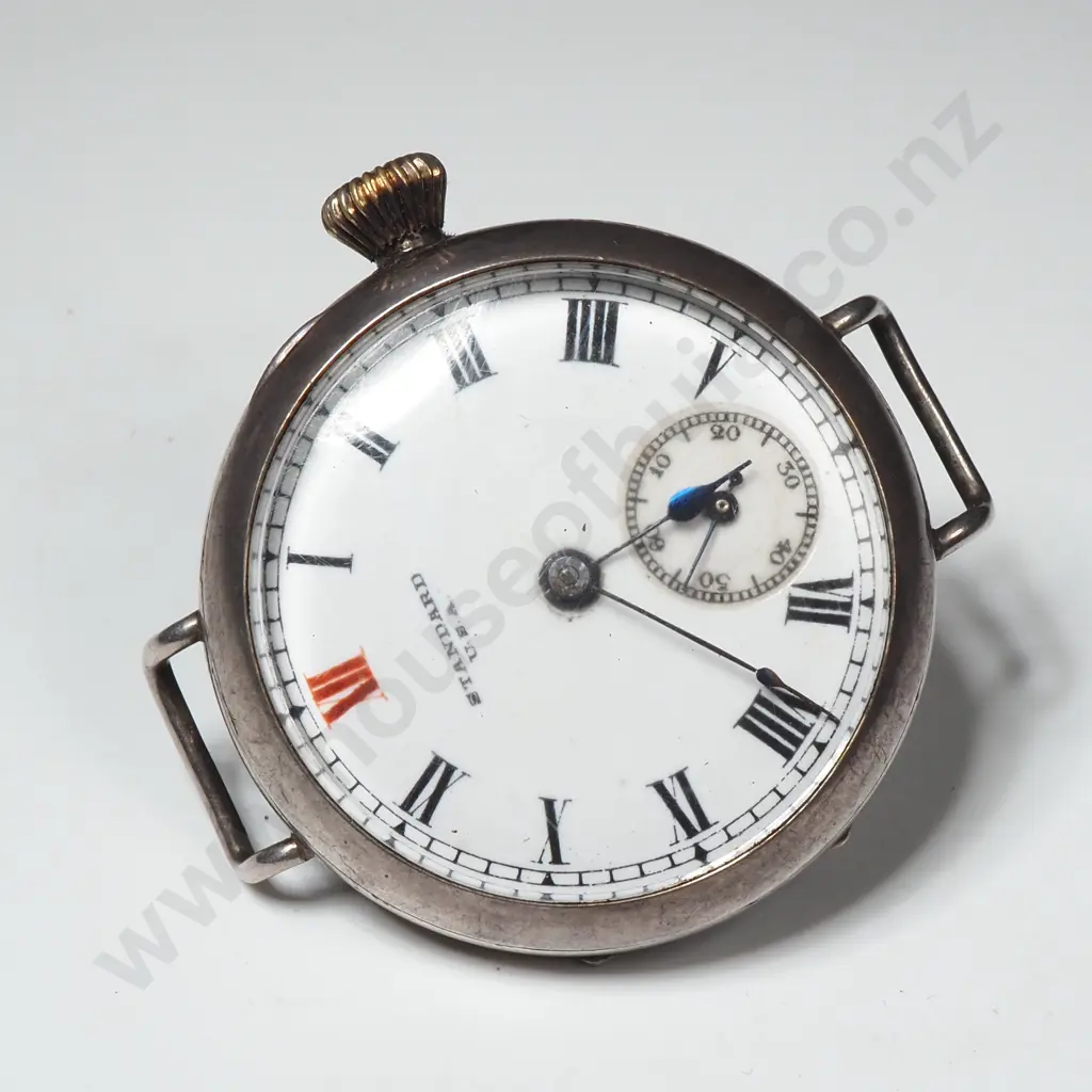 Vintage Sterling Silver Standard U.S.A Wristwatch - Trench Watch Image 1++