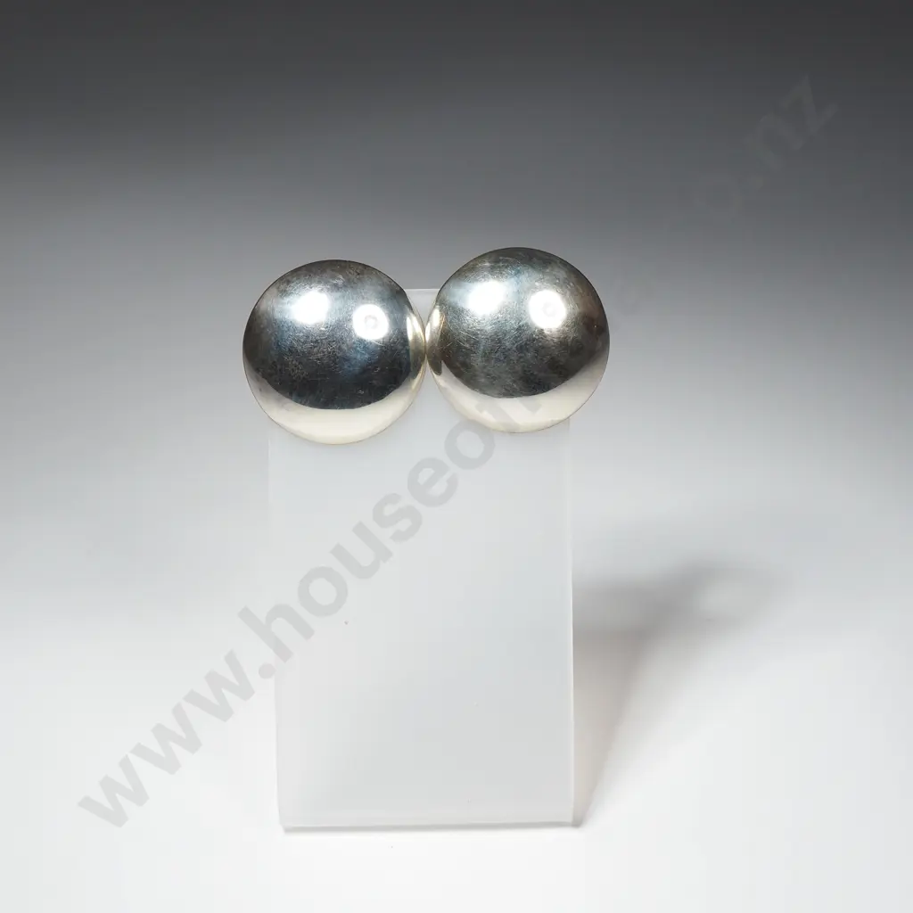 Sterling Silver Round Clip On Earrings Image 1++