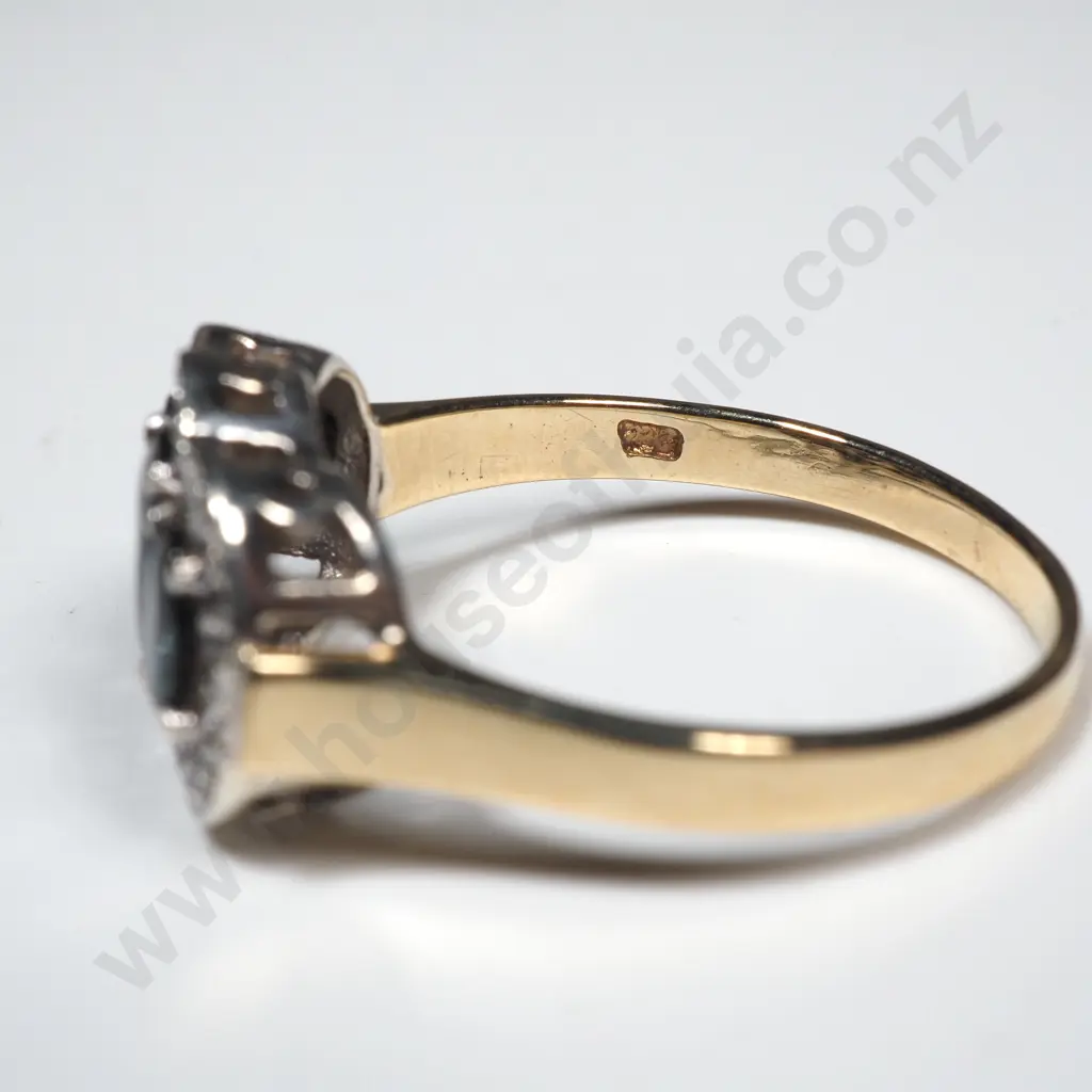 9ct Gold Sapphire & Diamond Ring w Valuation for $3,300.00 Image 1++
