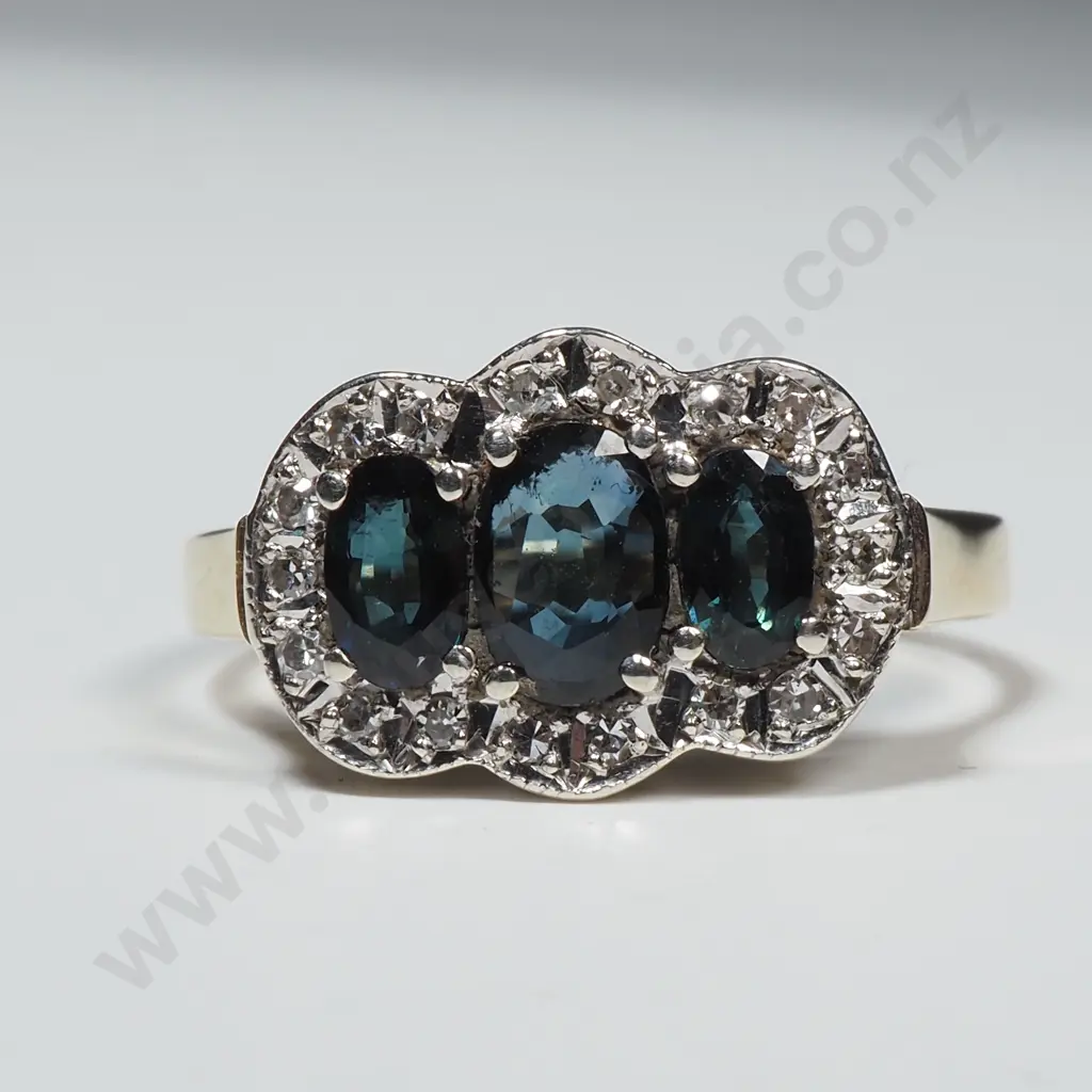 9ct Gold Sapphire & Diamond Ring w Valuation for $3,300.00 Image 1++