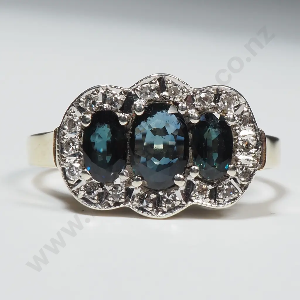 9ct Gold Sapphire & Diamond Ring w Valuation for $3,300.00 Image 1++