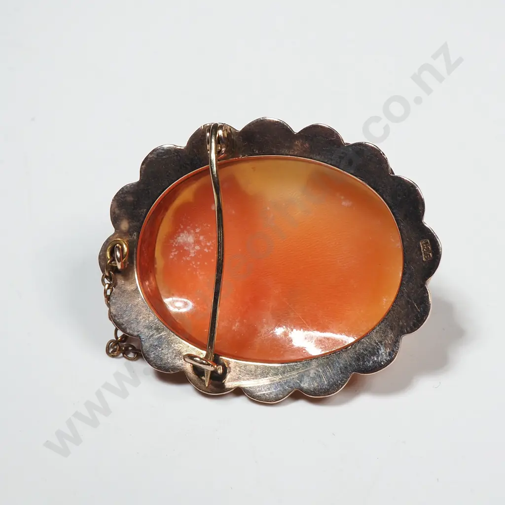 9ct Gold Cameo Brooch Image 1++