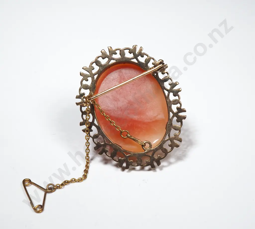 9ct Gold Cameo Brooch Image 1++