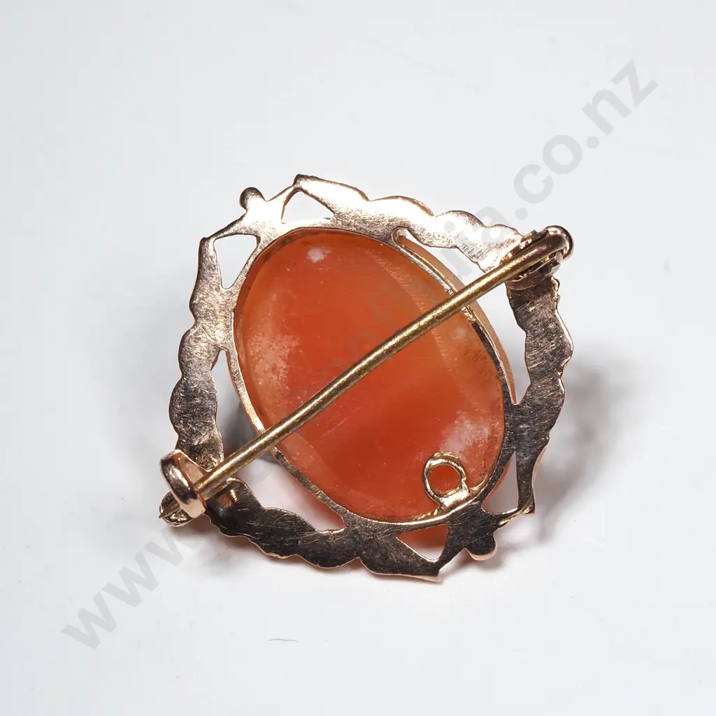 9ct Gold Cameo Brooch Image 1++