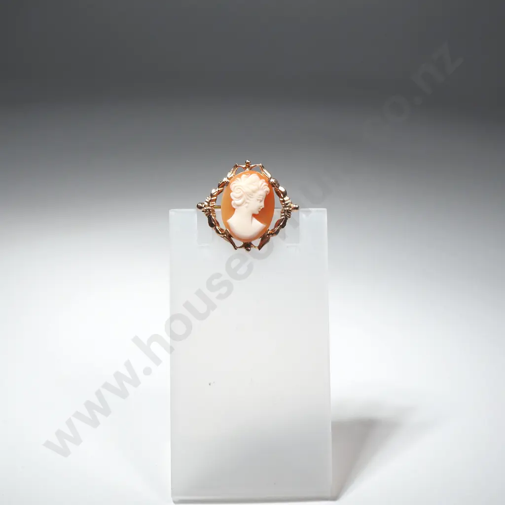 9ct Gold Cameo Brooch Image 1++