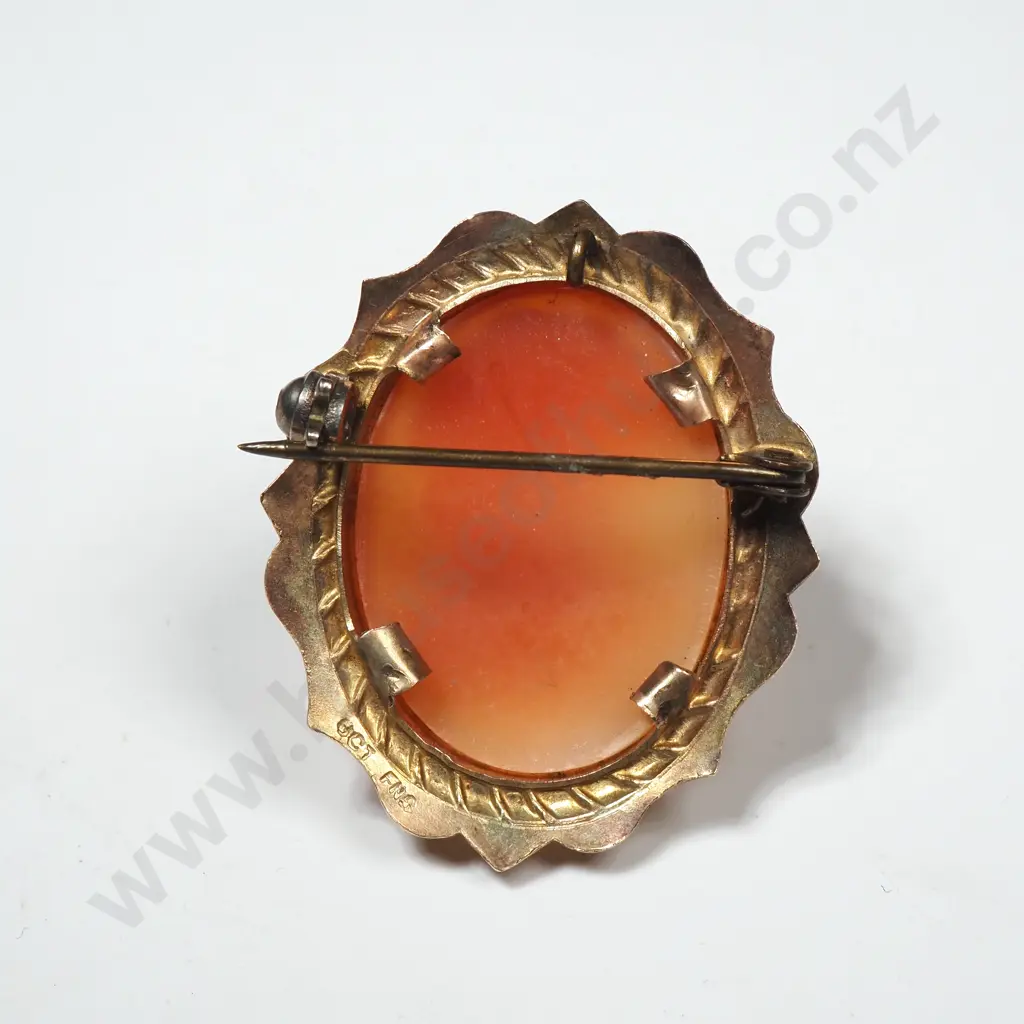 9ct Gold Cameo Brooch Image 1++