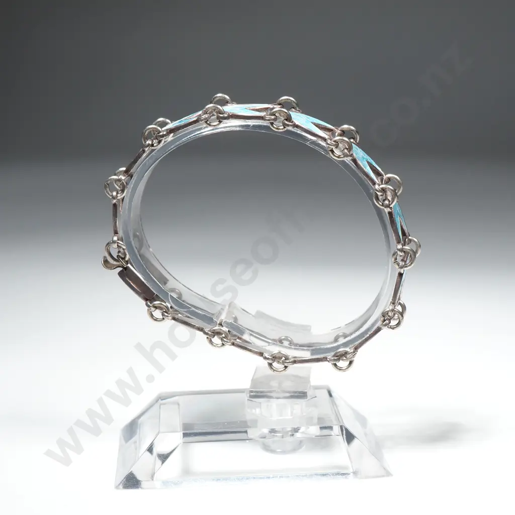1960's Danish Sterling Silver Enamel Bracelet by Volmer-Bahner Image 1++
