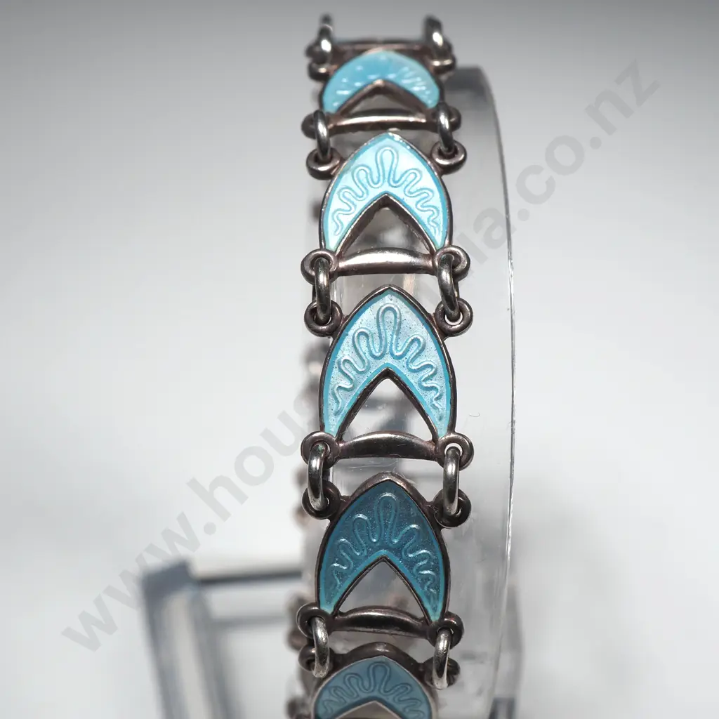 1960's Danish Sterling Silver Enamel Bracelet by Volmer-Bahner Image 1++