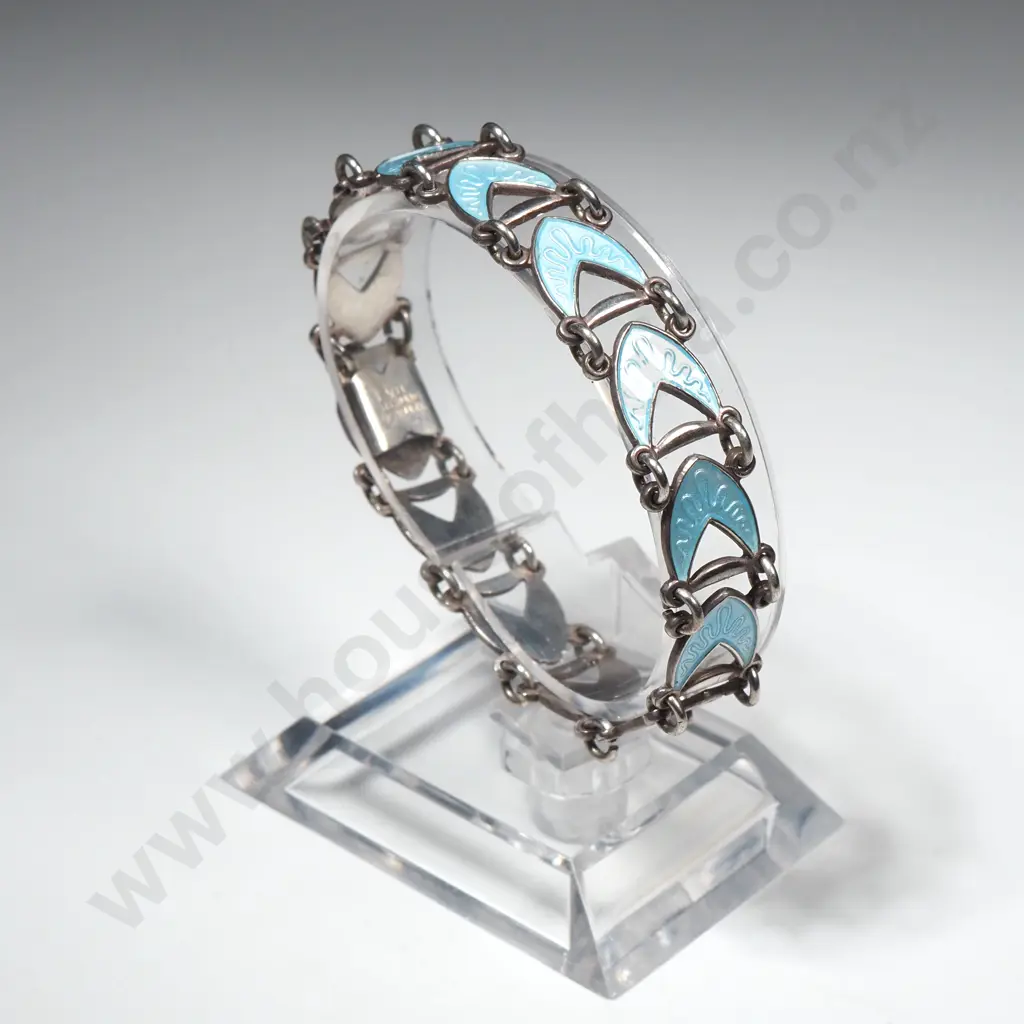 1960's Danish Sterling Silver Enamel Bracelet by Volmer-Bahner Image 1++
