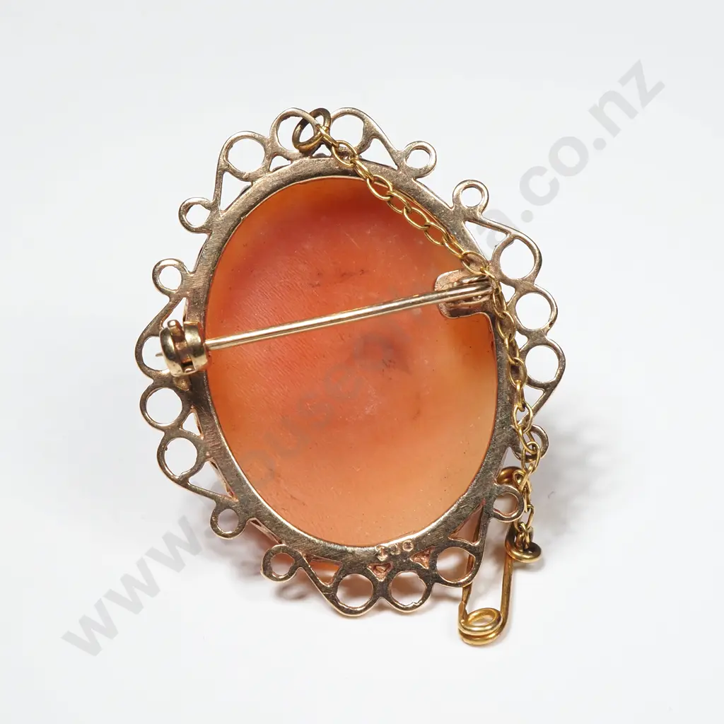 9ct Gold Cameo Brooch Image 1++