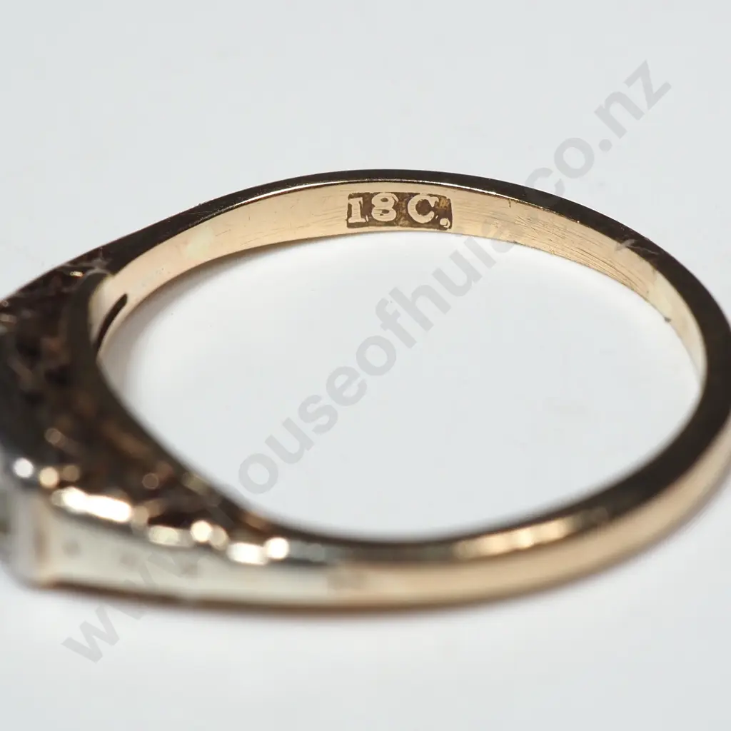 18ct Gold Two Diamond Ring Image 1++