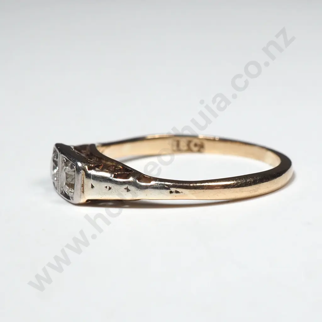 18ct Gold Two Diamond Ring Image 1++