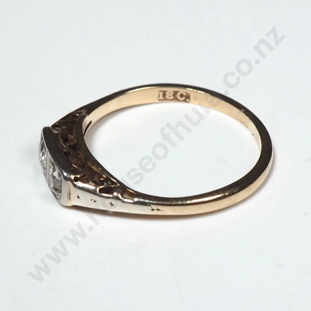 18ct Gold Two Diamond Ring Image 1++