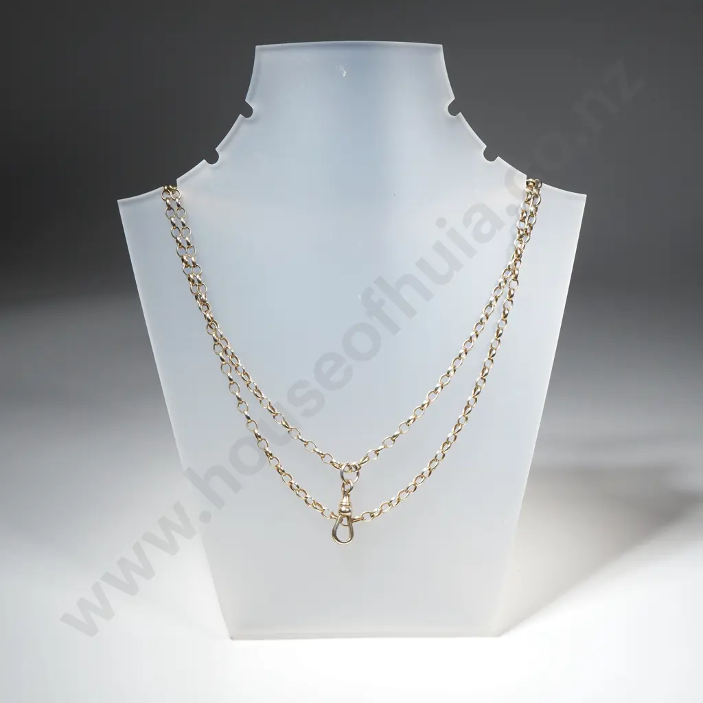 Sterling Silver Gilt Muff Chain  Image 1++