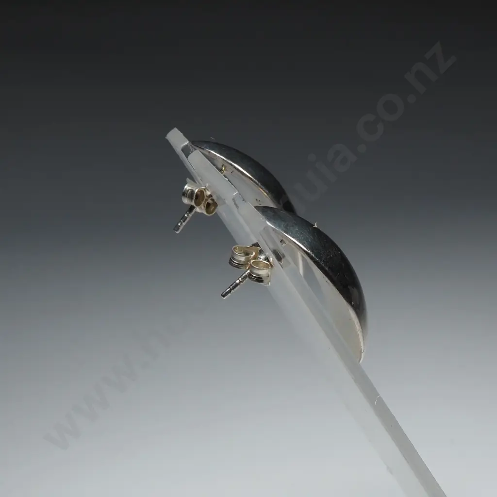 Sterling Silver Oval Earrings Image 1++