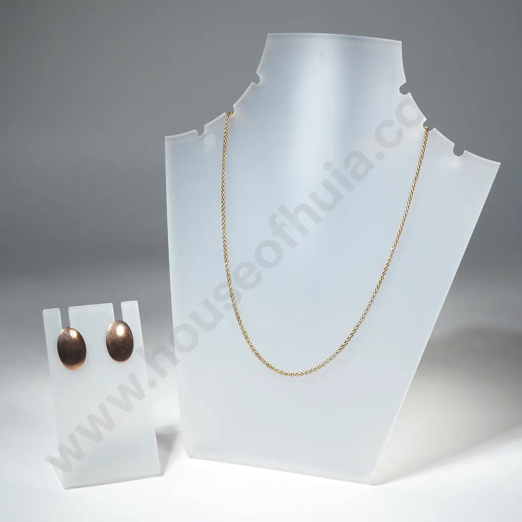 Rolled Gold Necklace & Earrings Image 1++