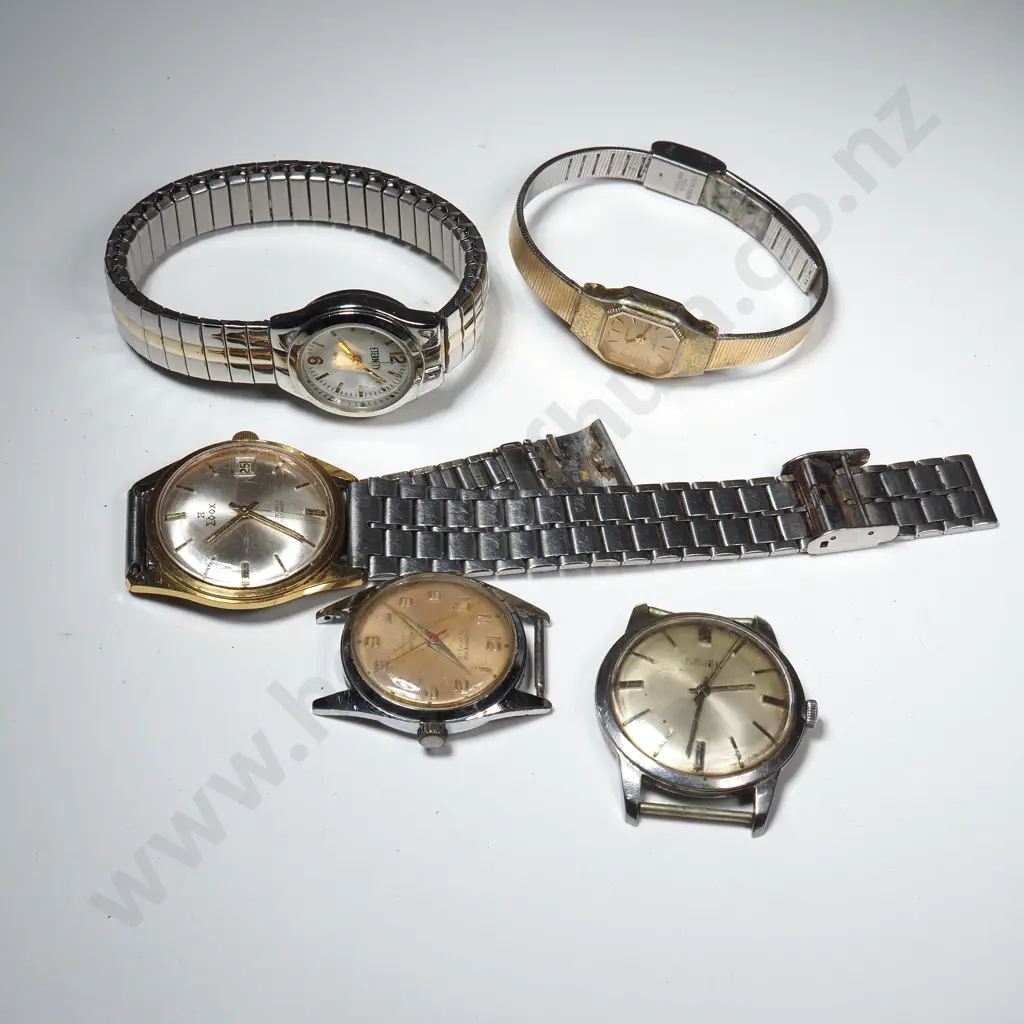 Five Vintage Wristwatches Including An Edox Image 1++