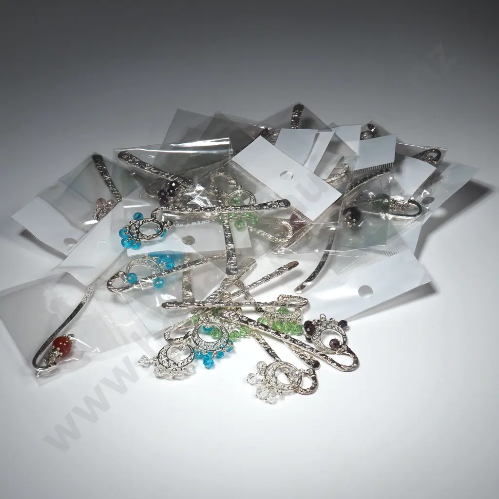 Quantity of Tibetan Style Silver Plate Marks w A Variety of Shapes & Coloured Stone Attachments Image 1++