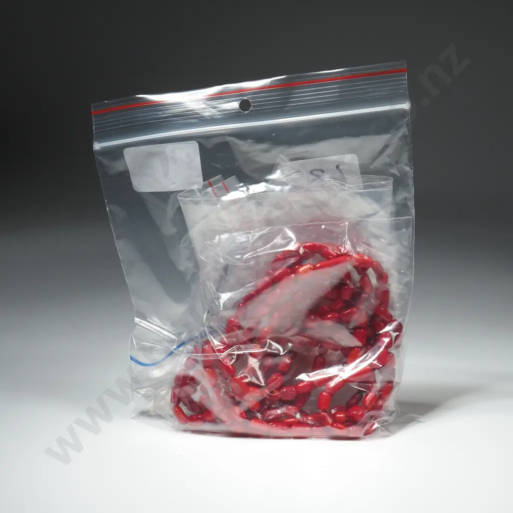 Four Strands of Red Coral Beads & Pink Coral Half Drilled Beads 4.5-5mm & 6-6.5mm Image 1++
