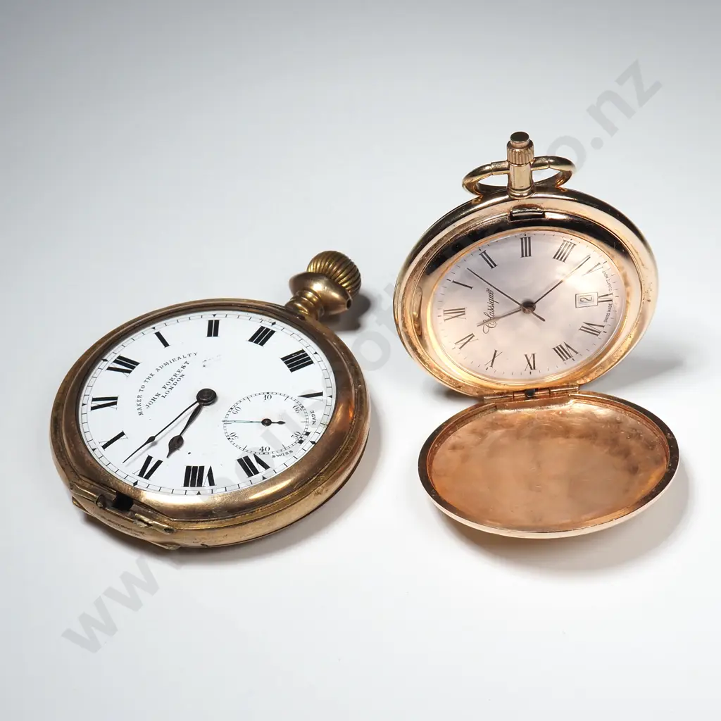 Modern Gold Plate Classique Pocket Watch & A Vintage  Elgin Pocket Watch (Missing Cover) Image 1++