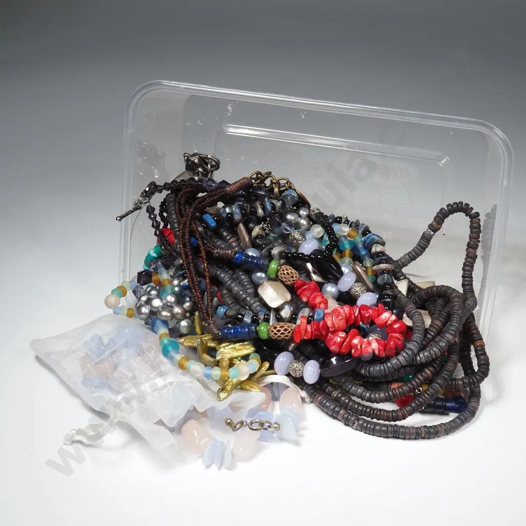 Box Containing Mainly Bead  Necklaces Image 1++