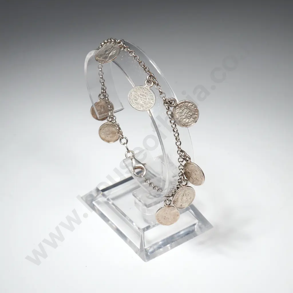 Sterling Silver Small Coin Bracelet Image 1++