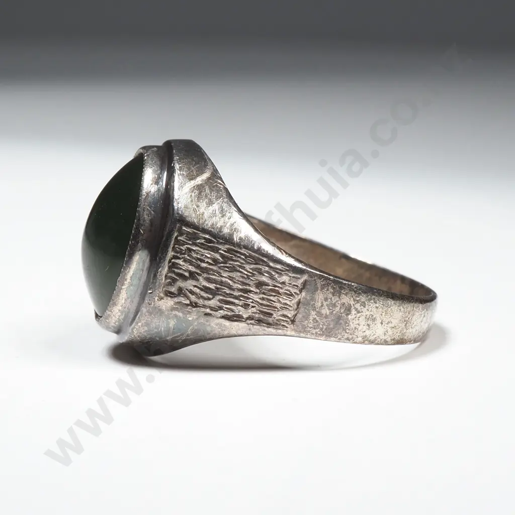 Sterling Silver Greenstone Ring Image 1++