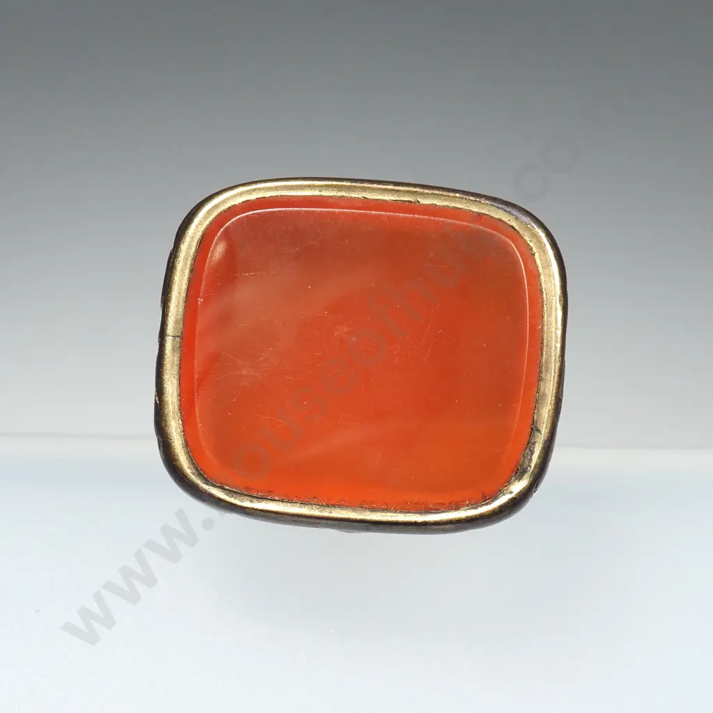 Antique Gold Plate Fob Set w A Carnelian  Image 1++