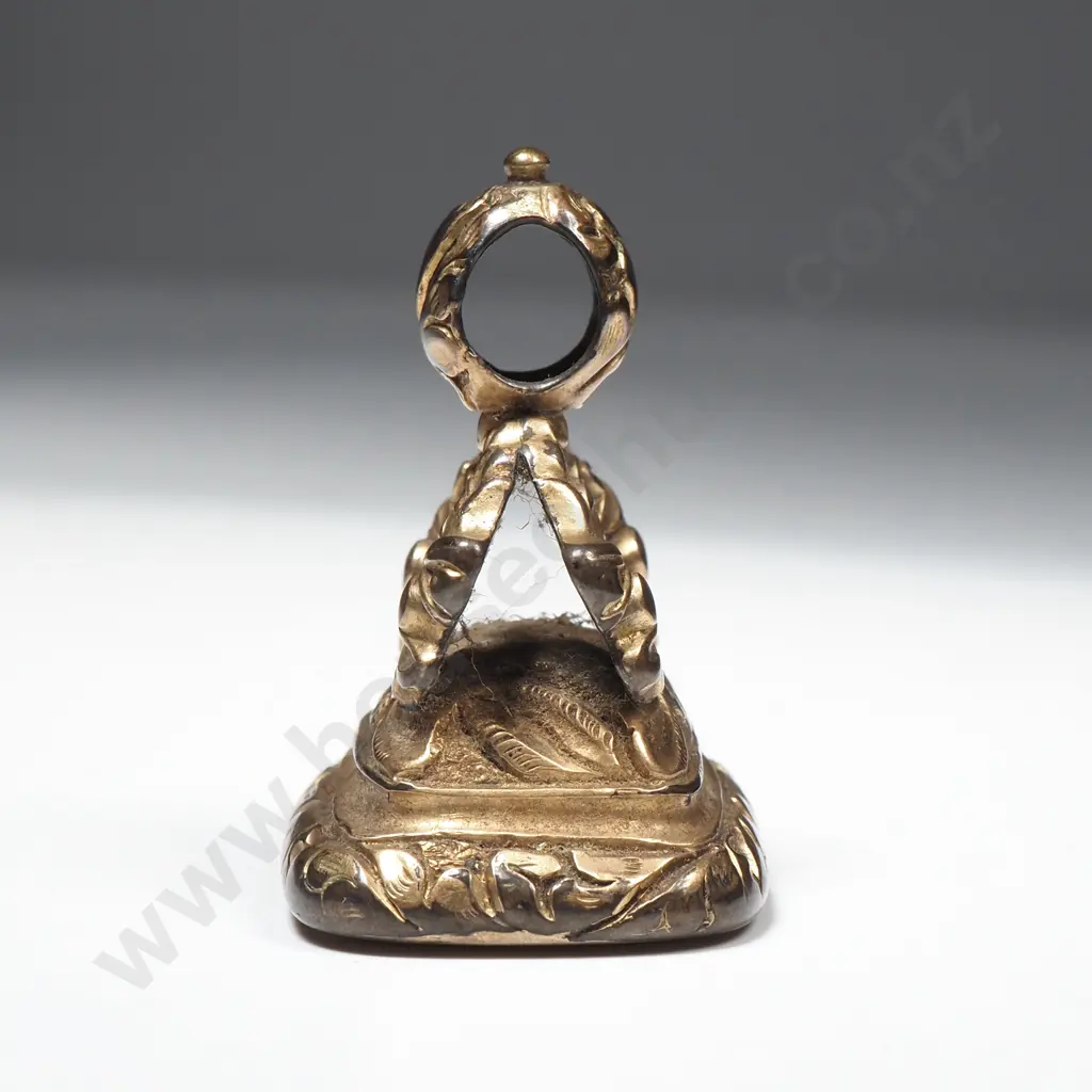 Antique Gold Plate Fob Set w A Carnelian  Image 1++