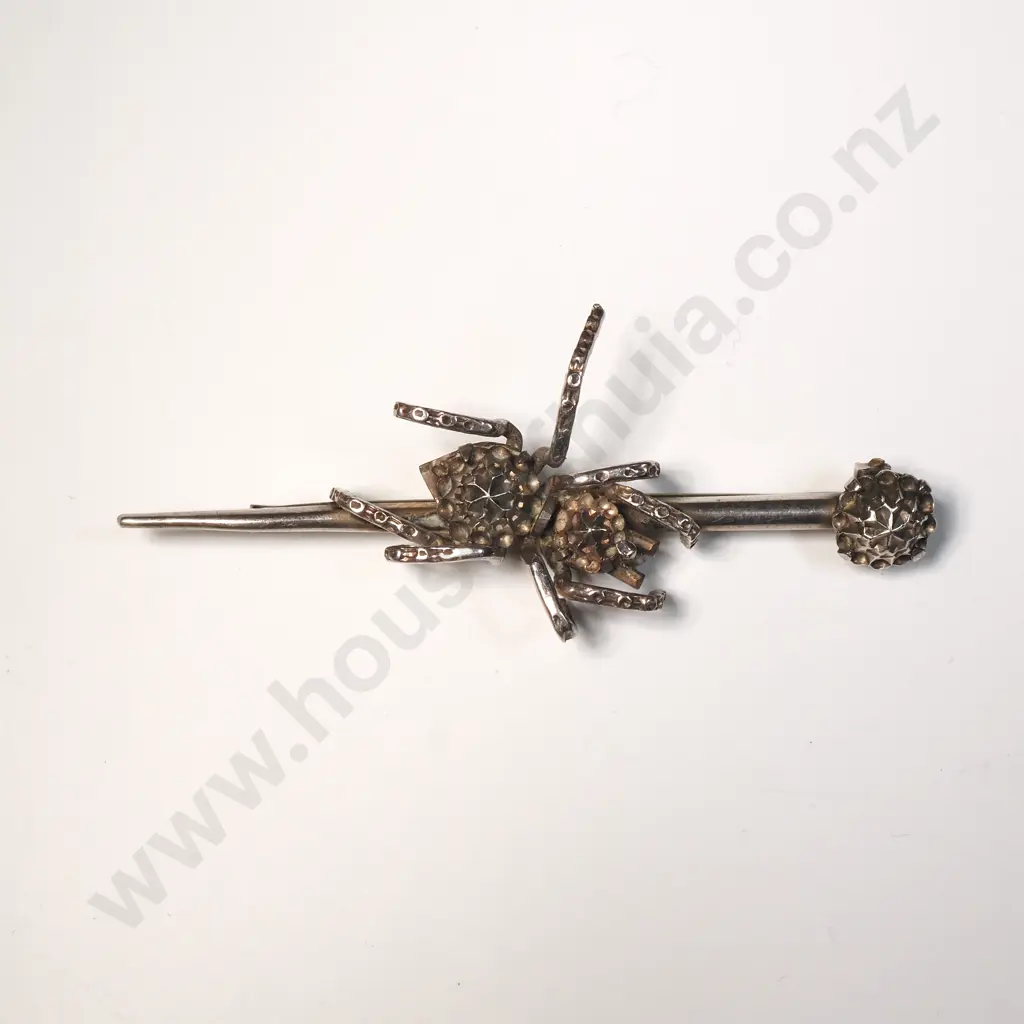 Vintage Sterling Silver Spider Brooch Image 1++