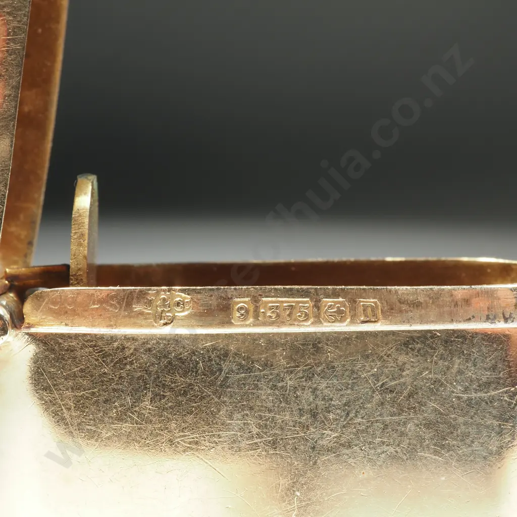 Antique 9ct Gold Vesta w 9ct Gold Lobster Clasp - Hallmarked Horace Woodward & Co Birmingham 1912 Image 1++