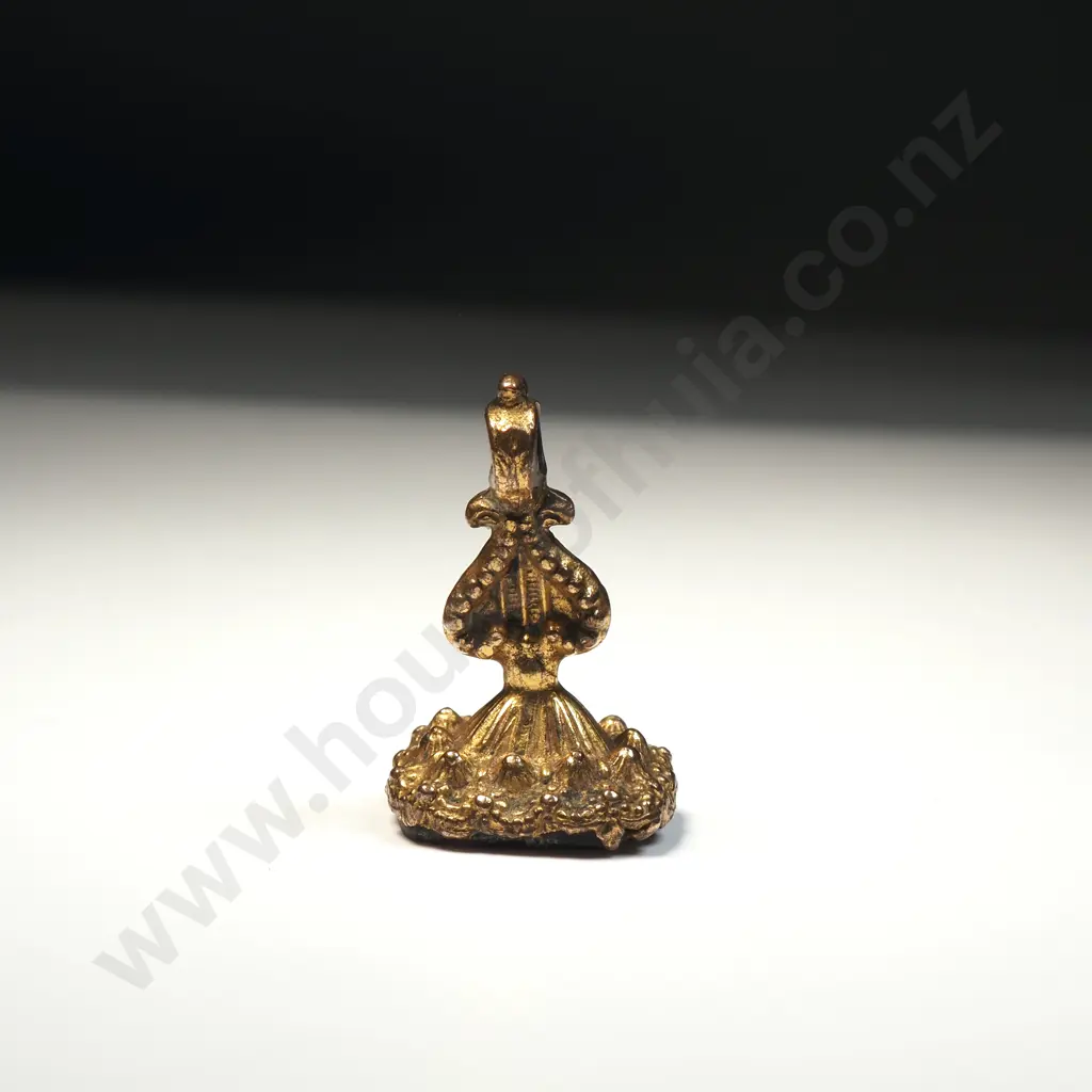 Ornate Rolled Gold Fob Seal "Time Passes but Friendship Remains" Carved on Bottom Stone Image 1++