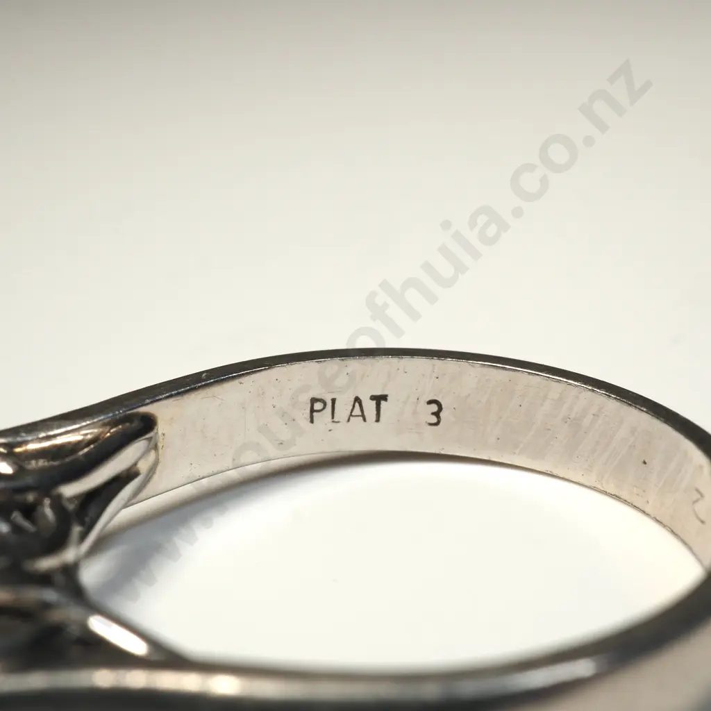 Platinum 1.1ct Three Diamond Ring w Valuation $9,150 Image 1++