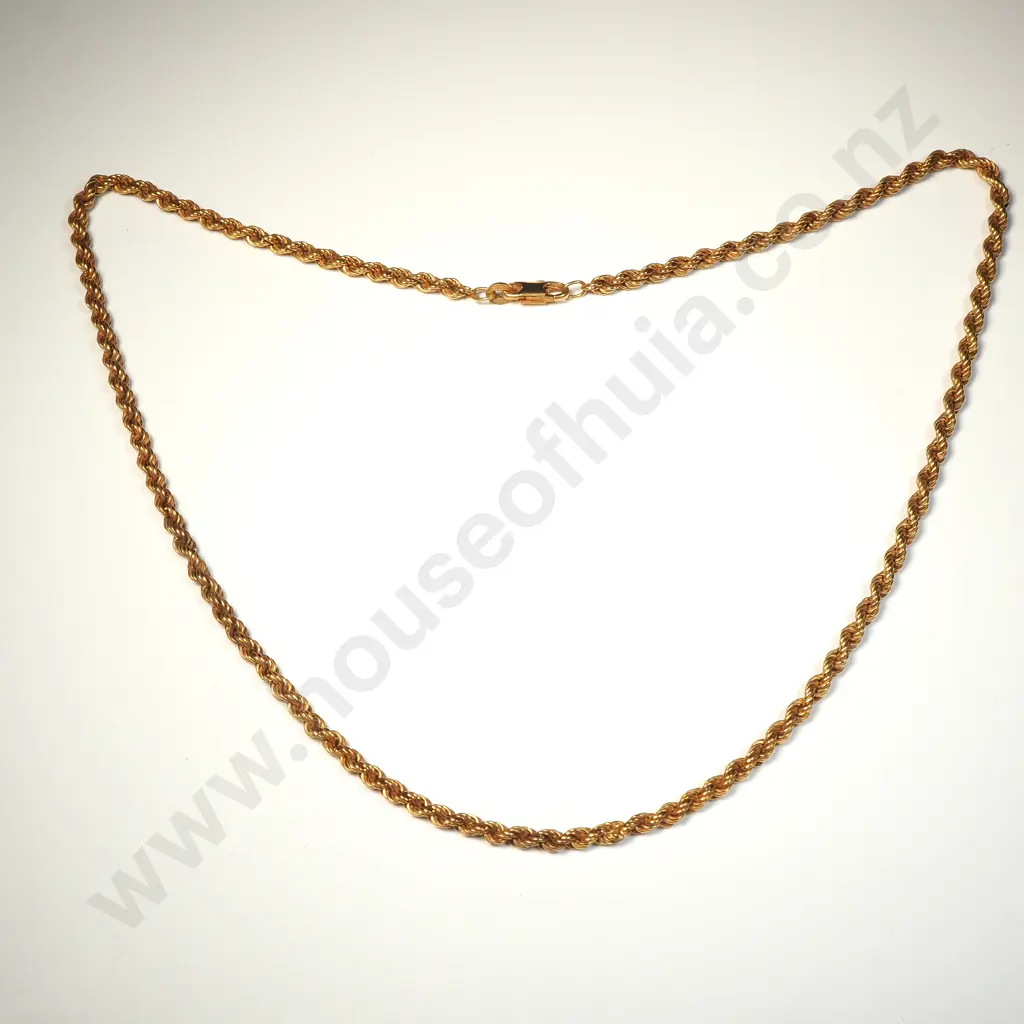 Vintage 9ct Gold Rope Link Necklace Image 1++