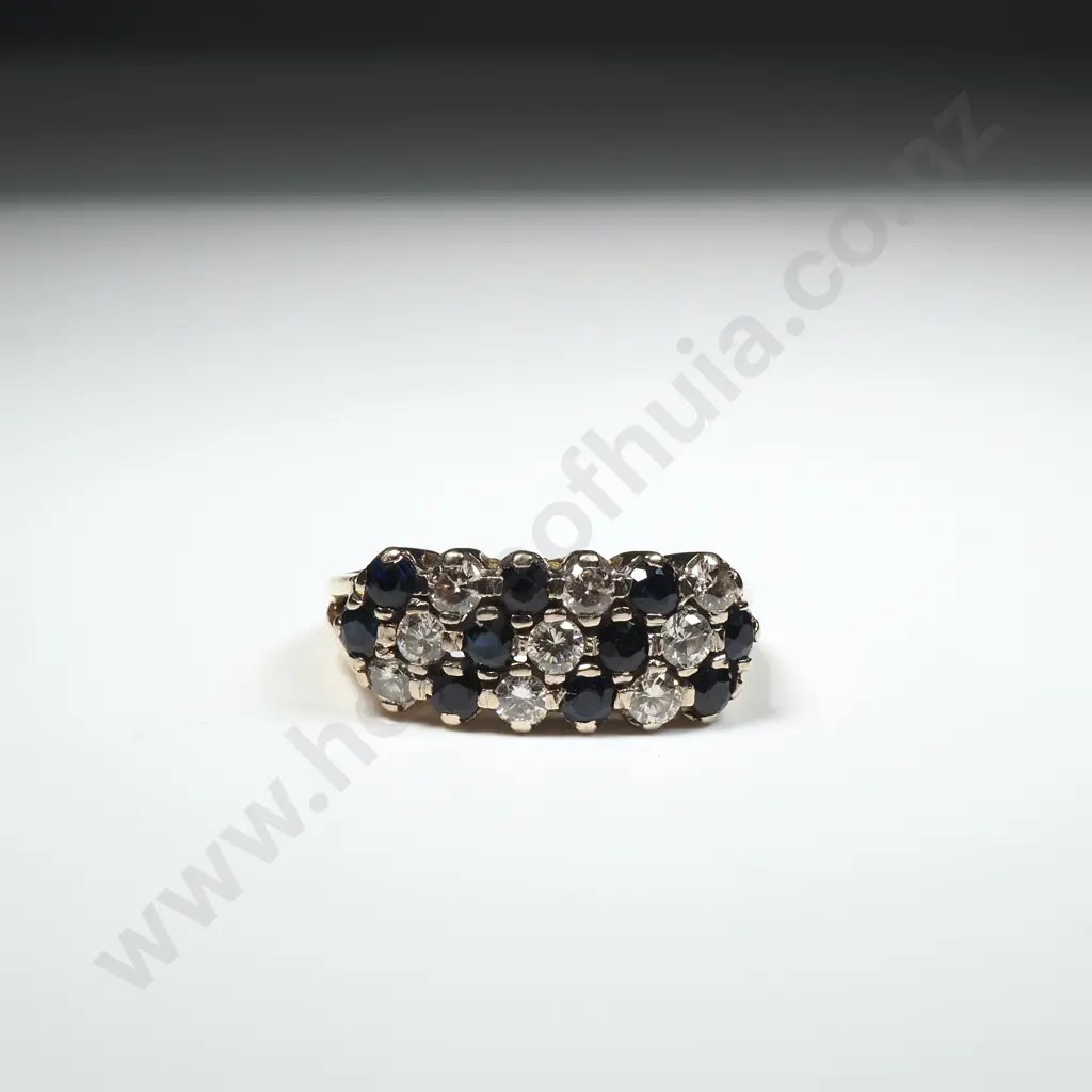 18ct Gold Diamond & Sapphire Ring w Valuation for $3,820.00 Image 1++