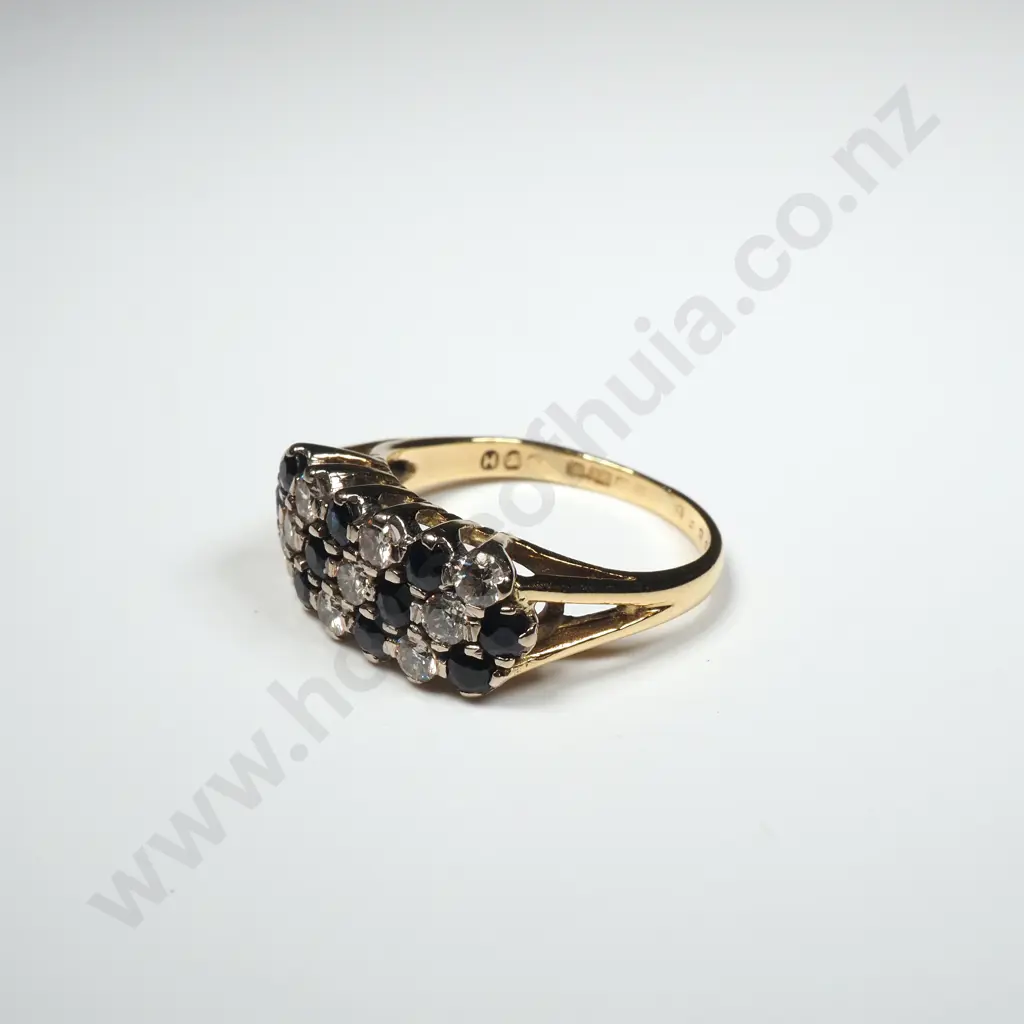 18ct Gold Diamond & Sapphire Ring w Valuation for $3,820.00 Image 1++