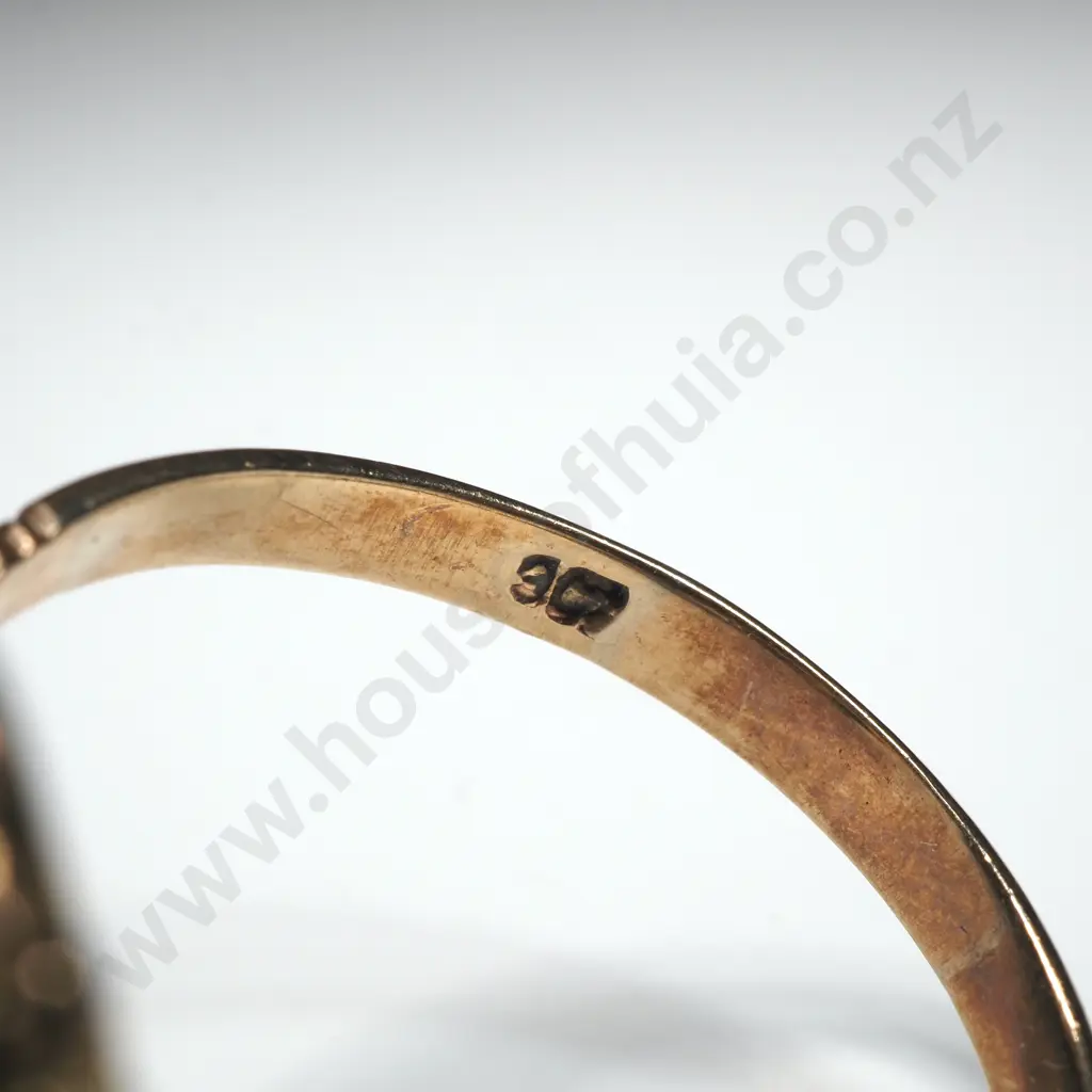 Vintage 9ct Gold Turquoise & Pearl Ring Image 1++