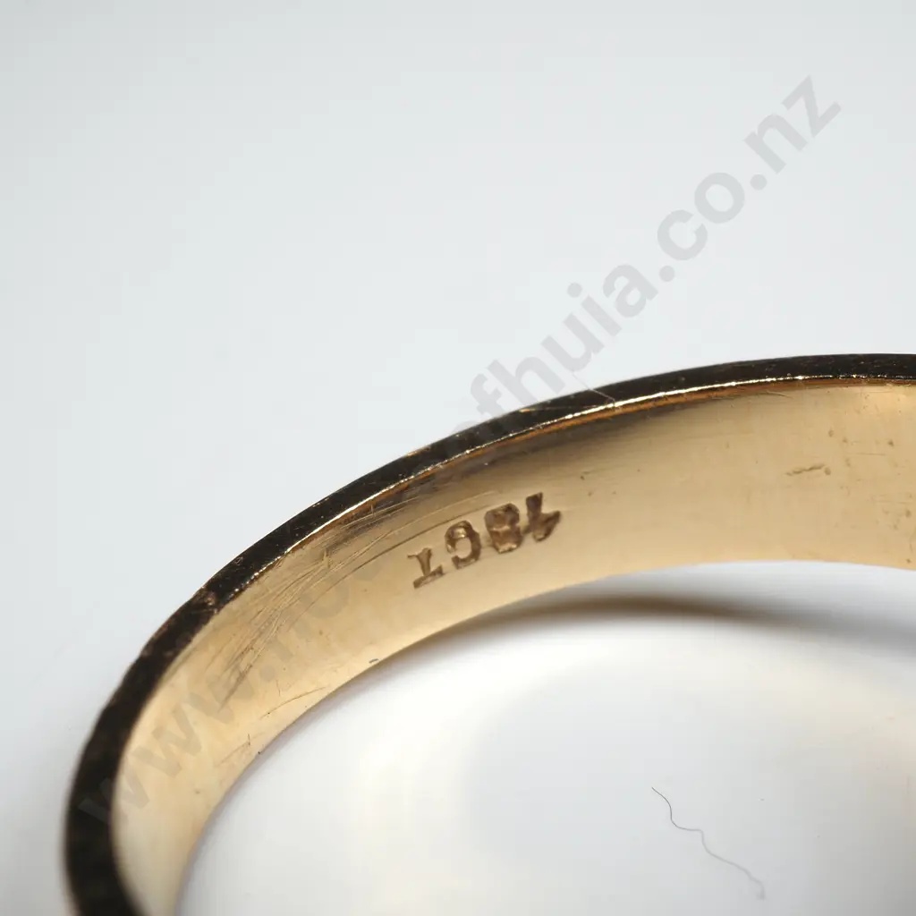 18ct Gold Diamond & Emerald Ring Image 1++