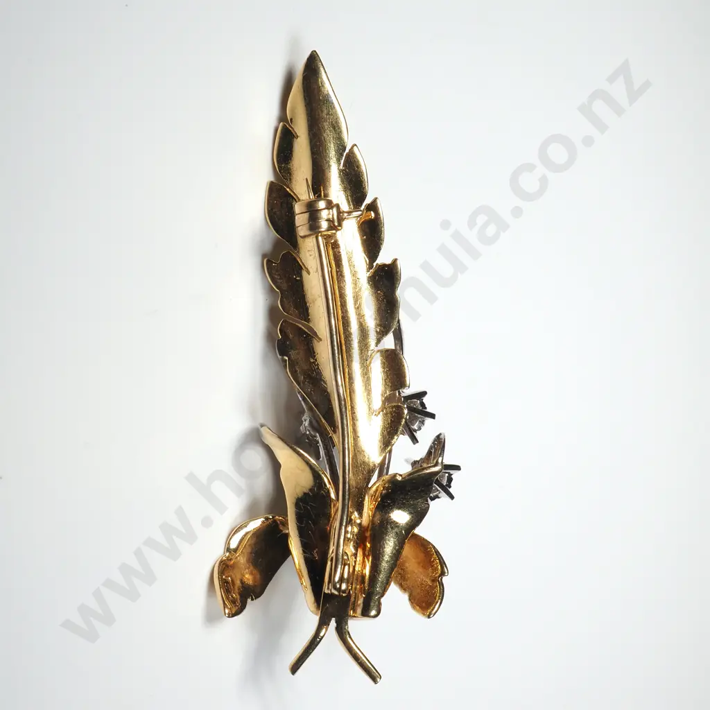 Exceptional 18ct Gold Diamond Flower Brooch w Valuation for $5,500.00 Image 1++
