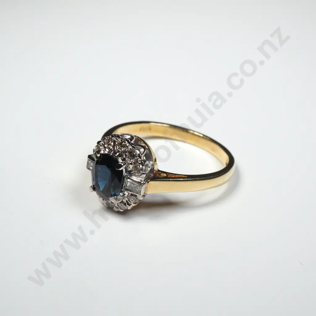 18ct Gold Sapphire & Diamond Ring w Valuation for $5,605.00 Image 1++