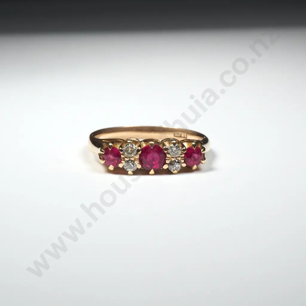 Vintage 18ct Gold Ruby & Diamond Ring w Valuation for $4,290.00 Image 1++