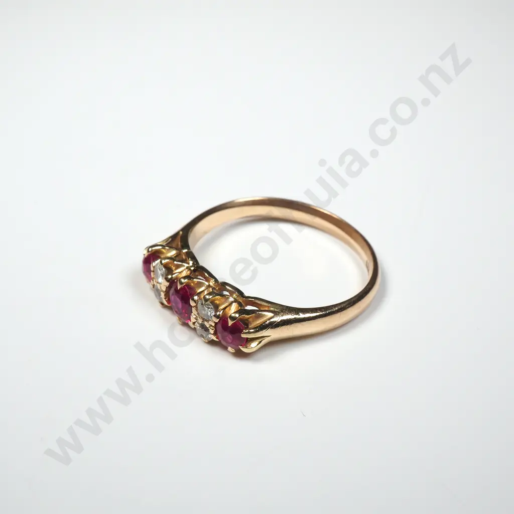 Vintage 18ct Gold Ruby & Diamond Ring w Valuation for $4,290.00 Image 1++