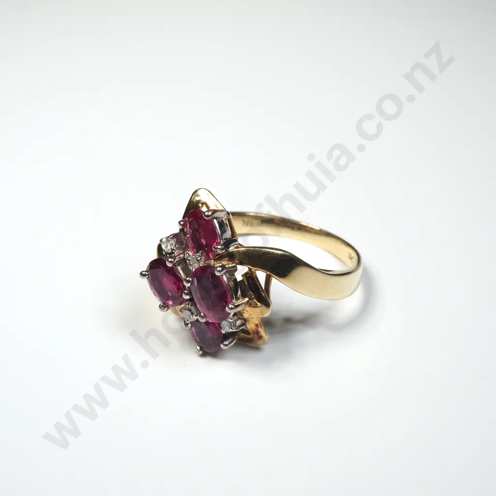 Vintage 14ct Gold Ruby & Diamond Ring w Valuation for $4,750 Image 1++