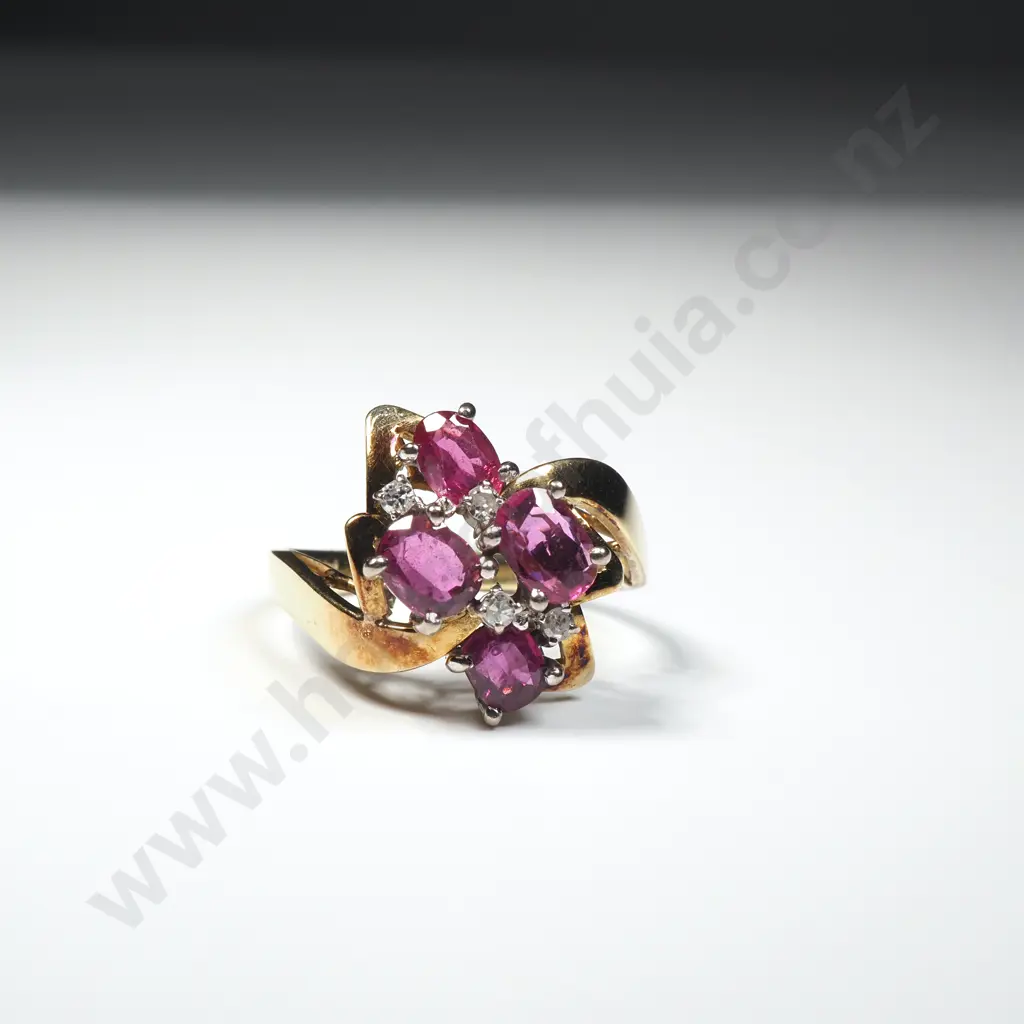 Vintage 14ct Gold Ruby & Diamond Ring w Valuation for $4,750 Image 1++