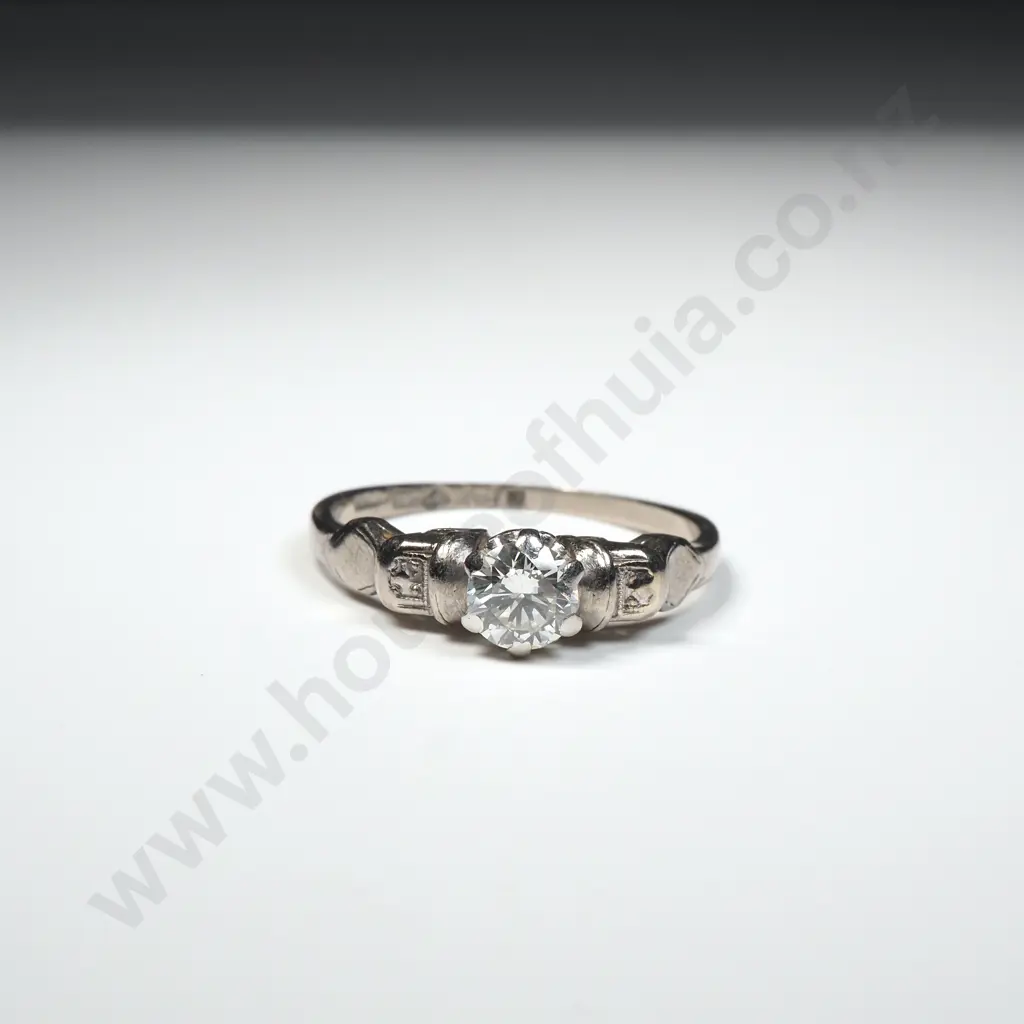 18ct Gold Diamond Ring w .4ct Diamond: Valued at $4,875.00 Image 1++